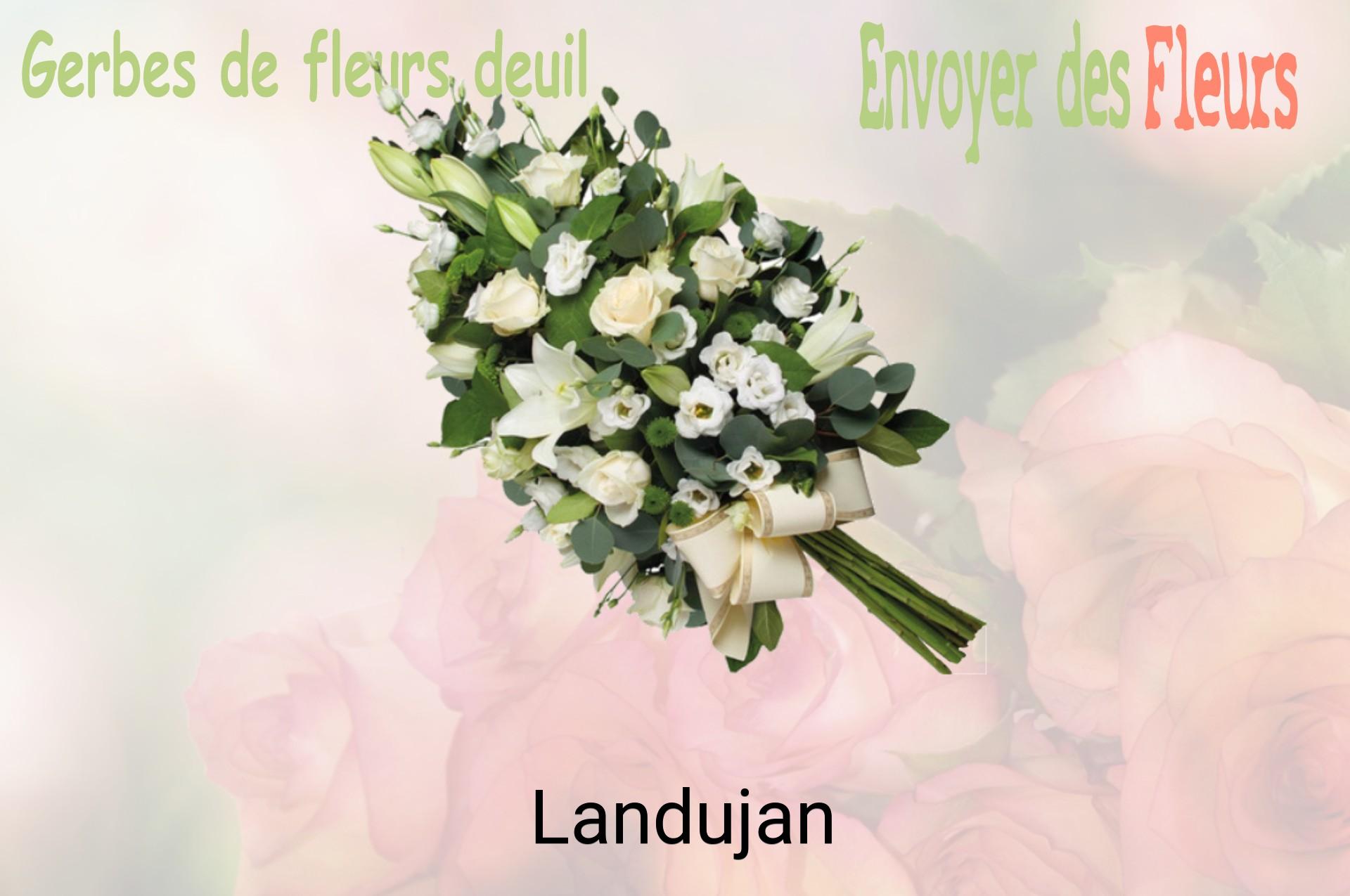 Gerbe de fleurs de deuil livrée à Landujan